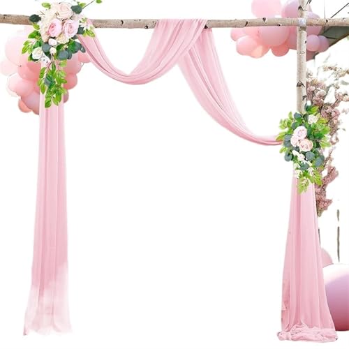 Hochzeit Bogen Drapierung Stoff Hochzeitsbogen-Chiffon-Vorhänge, Hochzeitsbogen-Vorhänge, transparenter Hintergrundvorhang for Hochzeitszeremonie, Party-Dekoration(Dark pink,2pcs 70X1000cm) von XUWEWI
