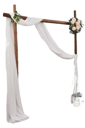Hochzeit Bogen Drapierung Stoff Hochzeitsbogen-Chiffon-Vorhänge, Hochzeitsbogen-Vorhänge, transparenter Hintergrundvorhang for Hochzeitszeremonie, Party-Dekoration(White,2pcs 70X800cm) von XUWEWI