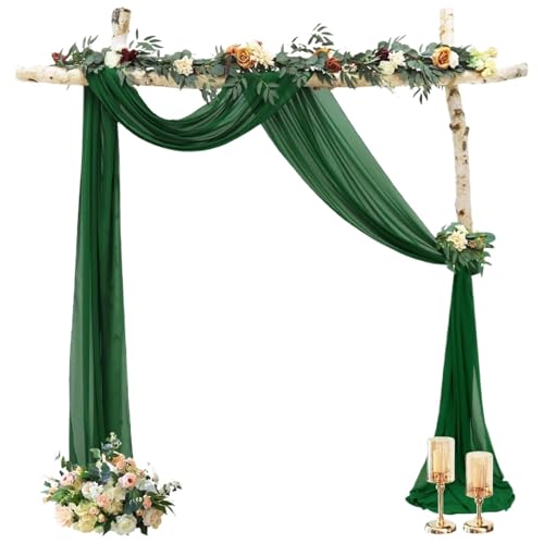 Hochzeit Bogen Drapierung Stoff Hochzeitsbogen-Drapierstoff, Chiffon-Stoff, Party-Deckenvorhänge, Torbogen-Vorhänge for Hochzeit(Dark green,70x1000cm) von XUWEWI