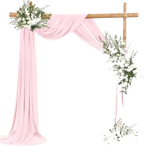 Hochzeit Bogen Drapierung Stoff Hochzeitsbogen-Drapierstoff, Chiffon-Stoff, Party-Deckenvorhänge, Torbogen-Vorhänge for Hochzeit(Pink,70x600cm) von XUWEWI