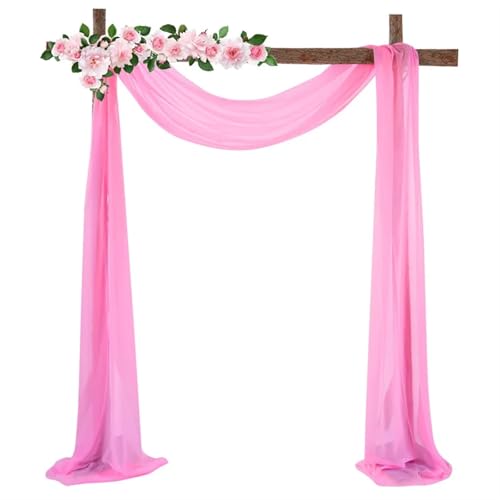 Hochzeit Bogen Drapierung Stoff Rosa Hochzeitsbogen, drapierter Chiffon-Stoff, Party-Hintergrund, Vorhang, Tischläufer for Hochzeitsdekoration von XUWEWI