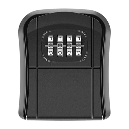 Schlüsselbox 2 stücke Key Safe Box for Außen Wand Montiert Kombination Lagerung Rückstellbare Code 4 Digit Lock Organizer Hält(Black) von XUWEWI