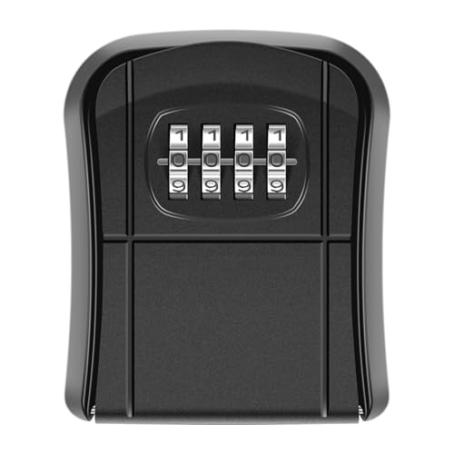 Schlüsselbox 2 stücke Key Safe Box for Außen Wand Montiert Kombination Lagerung Rückstellbare Code 4 Digit Lock Organizer Hält(Black) von XUWEWI