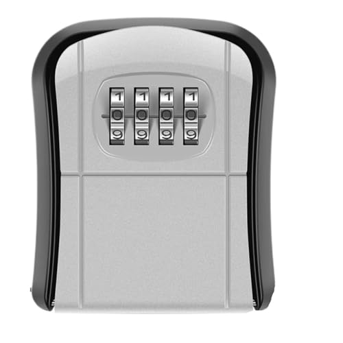 Schlüsselbox 2 stücke Key Safe Box for Außen Wand Montiert Kombination Lagerung Rückstellbare Code 4 Digit Lock Organizer Hält(Grey) von XUWEWI