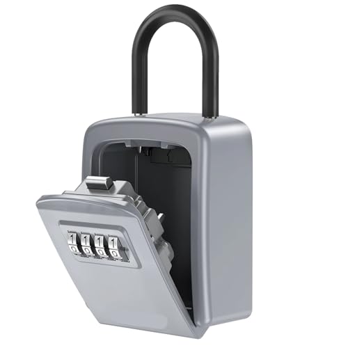 Schlüsselbox Passwort Schlüssel Box Outdoor Safe Lock Dekoration Code Lagerung Wand Montiert(Silver) von XUWEWI