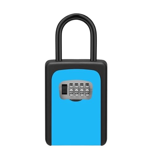 Schlüsselbox Passwort Vorhängeschloss Schlüssel Aufbewahrungsbox Smart Outdoor Safe Lock Code Wandmontage(Blue) von XUWEWI
