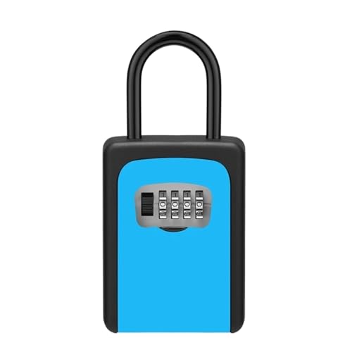 Schlüsselbox Passwort Vorhängeschloss Schlüssel Aufbewahrungsbox Smart Outdoor Safe Lock Code Wandmontage(Blue) von XUWEWI