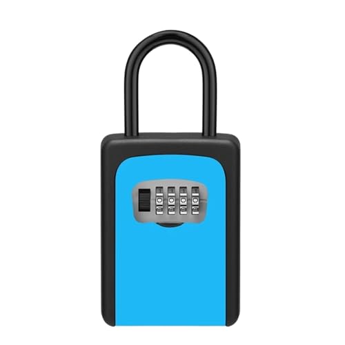 Schlüsselbox Passwort Vorhängeschloss Schlüssel Aufbewahrungsbox Smart Outdoor Safe Lock Code Wandmontage(Blue) von XUWEWI