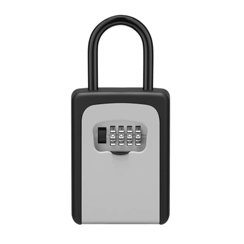 Schlüsselbox Passwort Vorhängeschloss Schlüssel Aufbewahrungsbox Smart Outdoor Safe Lock Code Wandmontage(Gray) von XUWEWI