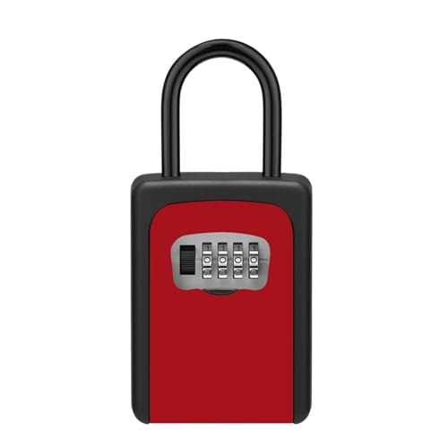 Schlüsselbox Passwort Vorhängeschloss Schlüssel Aufbewahrungsbox Smart Outdoor Safe Lock Code Wandmontage(Red) von XUWEWI