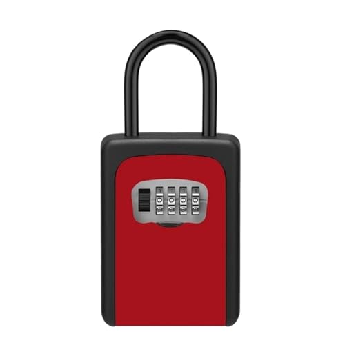 Schlüsselbox Passwort Vorhängeschloss Schlüssel Aufbewahrungsbox Smart Outdoor Safe Lock Code Wandmontage(Red) von XUWEWI