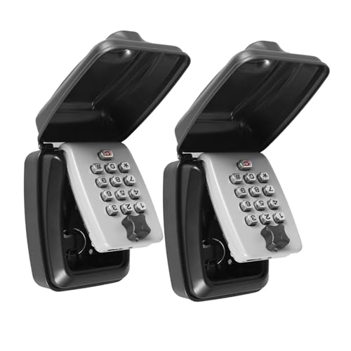 Schlüsselbox Wandhalterung Schlüsselschloss Safe Geheime Aufbewahrungsbox Code Sicherheit Kein Home Office Tragbarer Kombinations-Organizer(2Pcs Grey) von XUWEWI