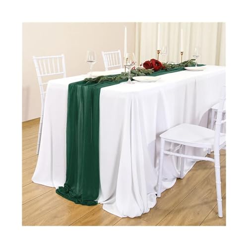 Tischläufer Gaze 2 stücke Sheer Chiffon Wie Tisch Läufer for Hochzeit Empfang Rustikalen Party Braut Dusche Einstellung Dekorationen(Color 1,75x400CM) von XUWEWI