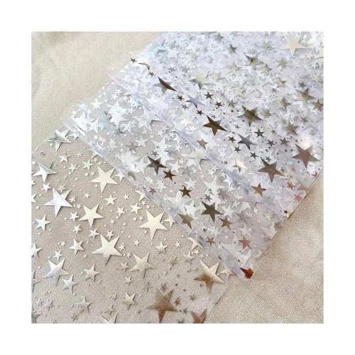Tischläufer Gaze 2 stücke Stern Glitter Metallic Tisch Läufer Tücher Dünne Mesh Tabletop Rolle for Home Party Abendessen(Silver,28cmx275cm) von XUWEWI