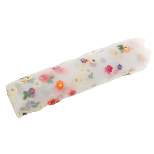 Tischläufer Gaze 2 stücke Stickerei Tisch Läufer Schützen Desktop Gaze Cuttable Polyester Atmungsaktive Tischdecke for Home Party(White) von XUWEWI