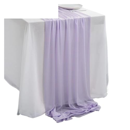 Tischläufer Gaze 2 stücke Tischläufer Sheer Chiffon Solide Rustikalen for Romantische Zeremonie Und Empfang Hochzeit Party Decor(Color 3,4.0M x 74cm) von XUWEWI