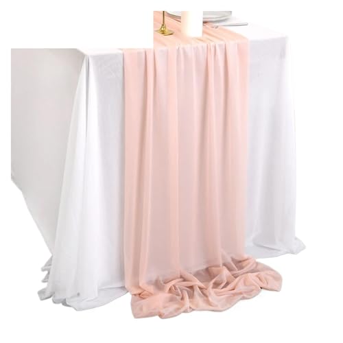 Tischläufer Gaze 2 stücke Tischläufer Sheer Chiffon Solide Rustikalen for Romantische Zeremonie Und Empfang Hochzeit Party Decor(Color 4,4.0M x 74cm) von XUWEWI