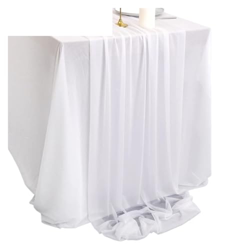 Tischläufer Gaze 2 stücke Tischläufer Sheer Chiffon Solide Rustikalen for Romantische Zeremonie Und Empfang Hochzeit Party Decor(Color 7,4.0M x 74cm) von XUWEWI