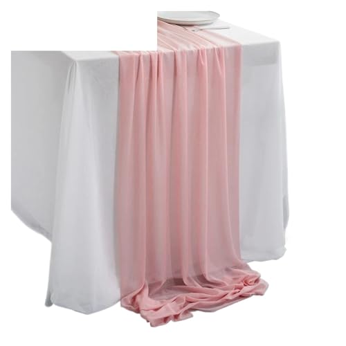 Tischläufer Gaze 2 stücke Tischläufer Sheer Chiffon Solide Rustikalen for Romantische Zeremonie Und Empfang Hochzeit Party Decor(Color 9,4.0M x 74cm) von XUWEWI
