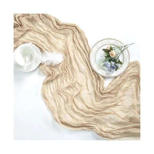 Tischläufer Gaze 3 stücke Cheesecloth Tisch Läufer Gaze Rustikalen Hochzeit Braut Dusche Decor(Color 2,90x300cm) von XUWEWI