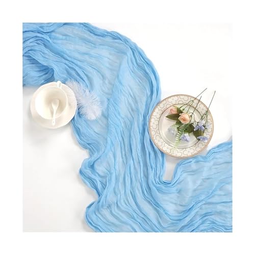 Tischläufer Gaze 3 stücke Cheesecloth Tisch Läufer Gaze Rustikalen Hochzeit Braut Dusche Decor(Color 5,90x300cm) von XUWEWI