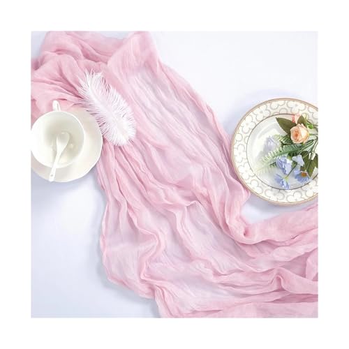 Tischläufer Gaze 3 stücke Cheesecloth Tisch Läufer Gaze Rustikalen Hochzeit Braut Dusche Decor(Color 6,90x180cm) von XUWEWI