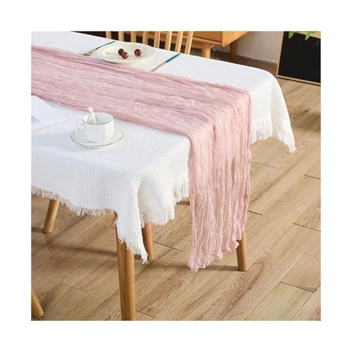 Tischläufer Gaze 3 stücke Cheesecloth Tisch Läufer Gaze Rustikalen Hochzeit Braut Dusche Decor(Color 9,90x180cm) von XUWEWI