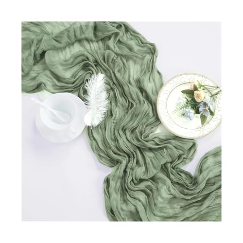 Tischläufer Gaze 3 stücke Cheesecloth Tisch Läufer Gaze Rustikalen Hochzeit Braut Dusche Decor(Color6,90x180cm) von XUWEWI
