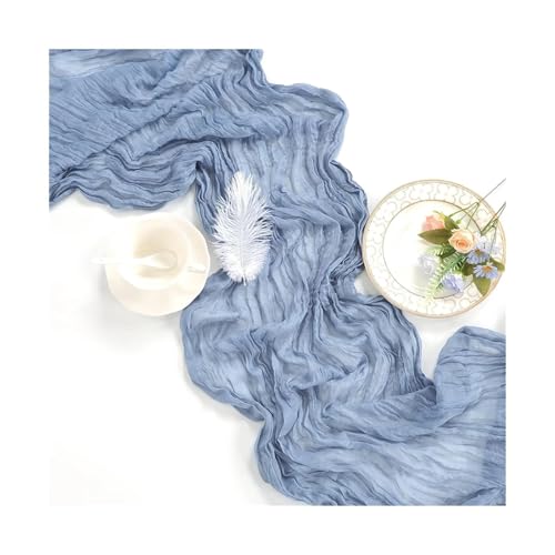 Tischläufer Gaze 3 stücke Cheesecloth Tisch Läufer Gaze Rustikalen Hochzeit Braut Dusche Decor(Color7,90x180cm) von XUWEWI