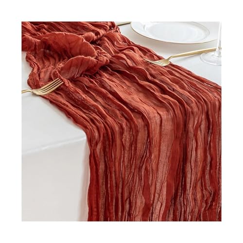 Tischläufer Gaze 3 stücke Cheesecloth Tisch Läufer Gaze Rustikalen Hochzeit Braut Dusche Decor(Color8,90x180cm) von XUWEWI