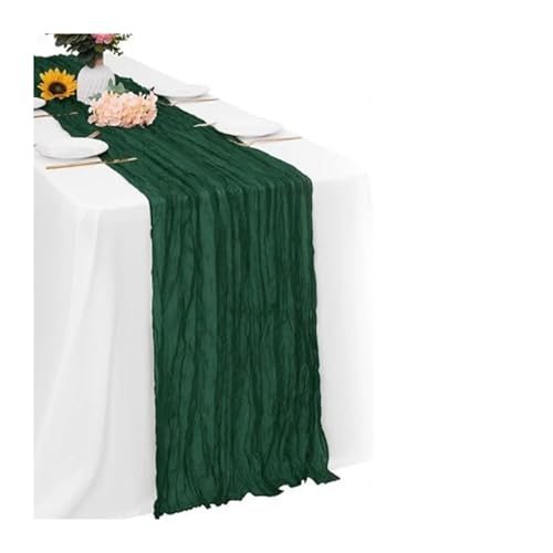 Tischläufer Gaze 3 stücke Semi-Sheer Gaze Tisch Läufer Cheesecloth Einstellung Esszimmer Hochzeit Dekoration Bankette Bögen Retro Decor(Color 2) von XUWEWI