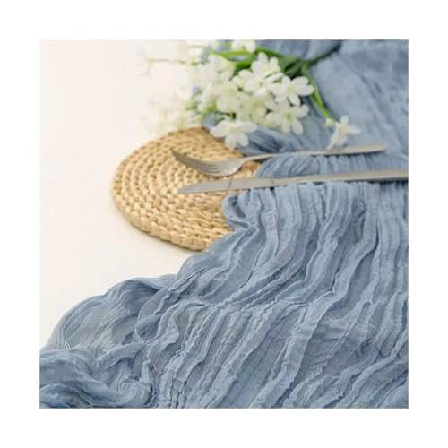 Tischläufer Gaze 3 stücke Semi-Sheer Gaze Tisch Läufer Cheesecloth Einstellung Esszimmer Hochzeit Dekoration Bankette Bögen Retro Decor(Color 3) von XUWEWI