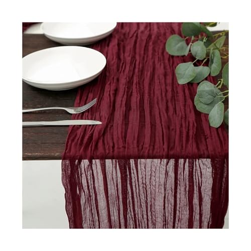 Tischläufer Gaze 3 stücke Semi-Sheer Gaze Tisch Läufer Cheesecloth Einstellung Esszimmer Hochzeit Dekoration Bankette Bögen Retro Decor(Color 4) von XUWEWI