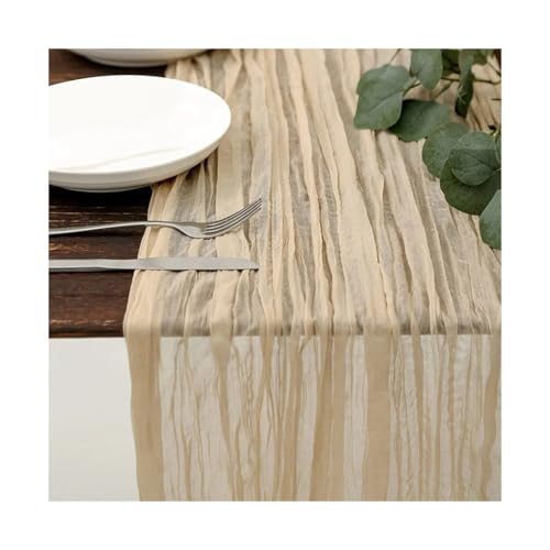 Tischläufer Gaze 3 stücke Semi-Sheer Gaze Tisch Läufer Cheesecloth Einstellung Esszimmer Hochzeit Dekoration Bankette Bögen Retro Decor(Color 7) von XUWEWI