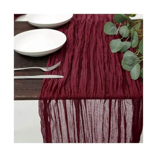 Tischläufer Gaze 3 stücke Semi-Sheer Gaze Tisch Läufer Cheesecloth Einstellung Esszimmer Vintage Hochzeit Party Bankette Bögen Kuchen Dekor(Color 1) von XUWEWI