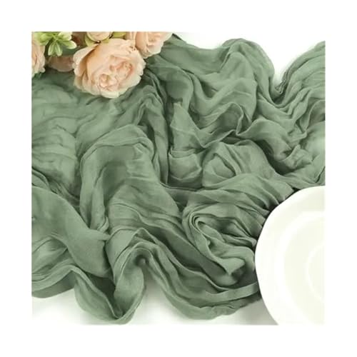 Tischläufer Gaze 3PCS Tisch Läufer Gaze Hochzeit Cheesecloth Rustikalen Land Tuch Einstellung Party Bankette Decor(Color 1) von XUWEWI