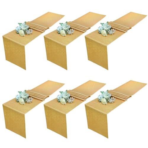 Tischläufer Gaze 6PCS Party Pailletten Tisch Läufer Tischdecke Glitter Sparkly Schimmer Weihnachten Geburtstag Event Hochzeit Decor(Color 1) von XUWEWI