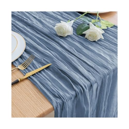 Tischläufer Gaze 8 stücke Hochzeit Gaze Tisch Läufer Semi-Sheer Cheesecloth Einstellung Esszimmer Party Weihnachten Bankette Bögen Kuchen Dekor(Color 3) von XUWEWI