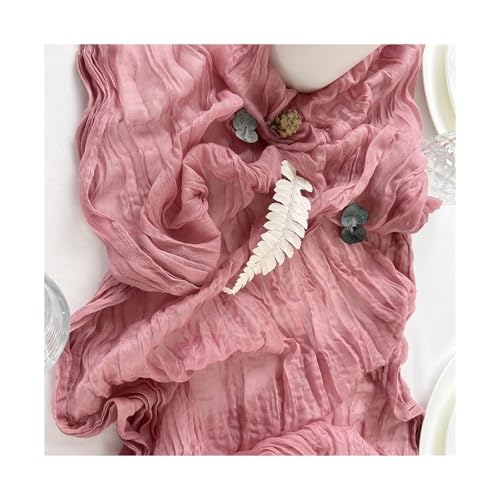 Tischläufer Gaze 8 stücke Hochzeit Gaze Tisch Läufer Semi-Sheer Cheesecloth Einstellung Esszimmer Party Weihnachten Bankette Bögen Kuchen Dekor(Color 4) von XUWEWI