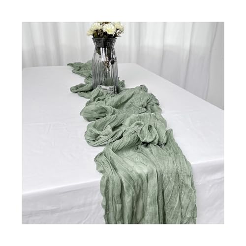 Tischläufer Gaze 8 stücke Hochzeit Gaze Tisch Läufer Semi-Sheer Cheesecloth Einstellung Esszimmer Party Weihnachten Bankette Bögen Kuchen Dekor(Color 4) von XUWEWI