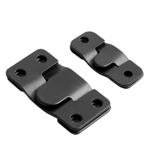 Unterputz-Halterung 30 stücke Möbel Verriegelung Halterung Mit Schrauben Flush Mount Wand Bild Rahmen Aufhänger Display Haken(Black S) von XUWEWI