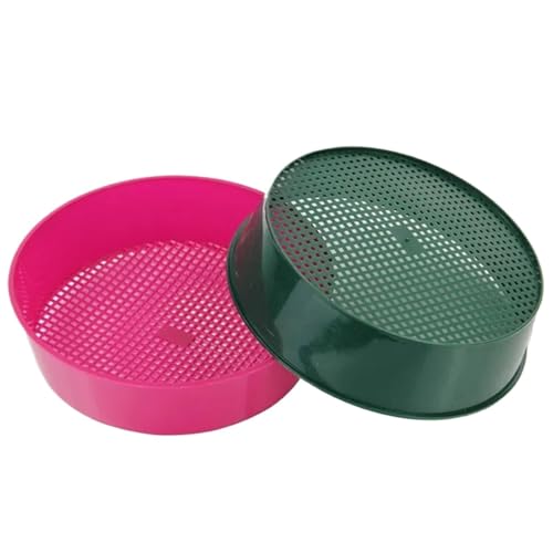 XUWEWI Bodensieb 2 Teile/Satz Sieb Garten Boden Mesh Pan Sichten Sichter Filter Sand Kunststoff Runde Rätsel Garten Bildschirm Feine Sichter Kompost Siebe von XUWEWI