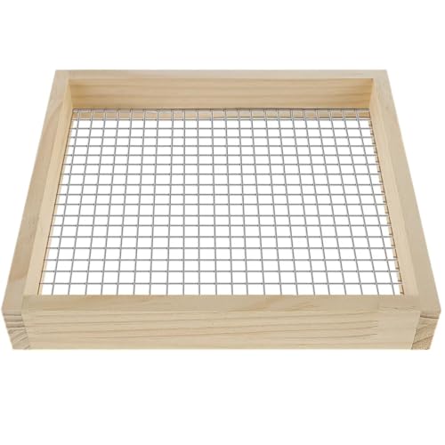 XUWEWI Bodensieb Hand-Garten-Erde-Sieb, manuelles Kies-Sieb, Kompost-Erde-Sieb for Felsen, Blumenerde und Stein, leichtes Holz, ergonomisch von XUWEWI