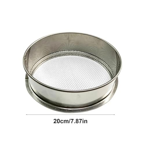 XUWEWI Bodensieb Handheld-Bodensieb, Metalldrahtgeflecht, Gartenbodensieb, Kompost, Boden, Steinsieb, Netzfiltration, Mehl, Reis, Gartenwerkzeug(20CM 3mm 8 mesh) von XUWEWI