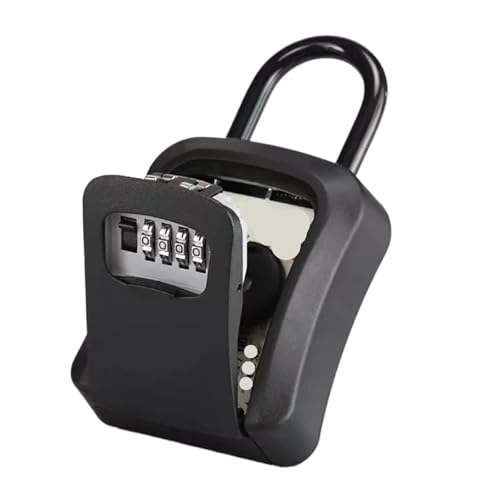 XUWEWI Schlüsselbox 2 stücke 4-stellige Code Box Kostenlose Installation Passwort Schlüssel Erweiterte Locking Haken Stahl Draht Hängende Lagerung Wasserdicht(Black) von XUWEWI