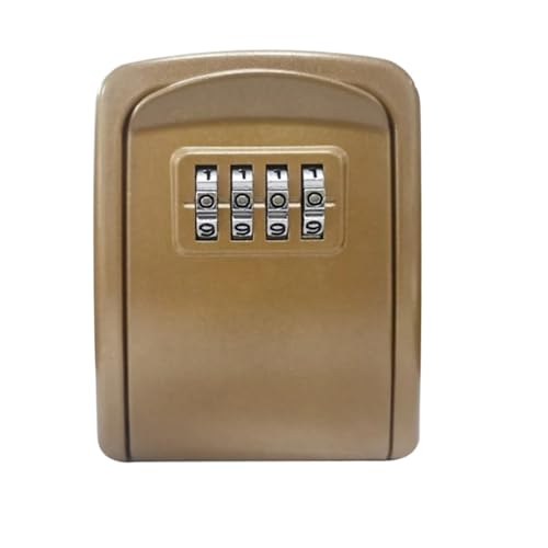 XUWEWI Schlüsselbox 2 stücke Mini Schlüssel Box Passwort Lock Tür Cat Eye Metall Outdoor Wand Montiert Anti-diebstahl Home Office Indoor Sicherheit(Gold) von XUWEWI