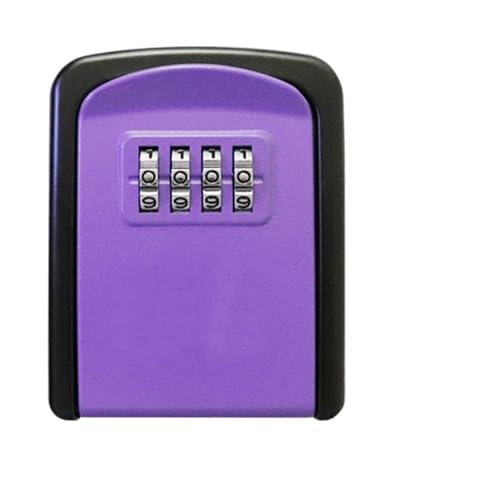 XUWEWI Schlüsselbox 2 stücke Mini Schlüssel Box Passwort Lock Tür Cat Eye Metall Outdoor Wand Montiert Anti-diebstahl Home Office Indoor Sicherheit(Purple) von XUWEWI