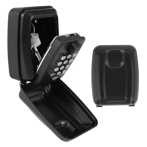 XUWEWI Schlüsselbox Key Lock Box Wand-Montiert Geheim Code Sicherheit Sicher Organizer Keine Home Office Wetterfeste Keeper(Black) von XUWEWI