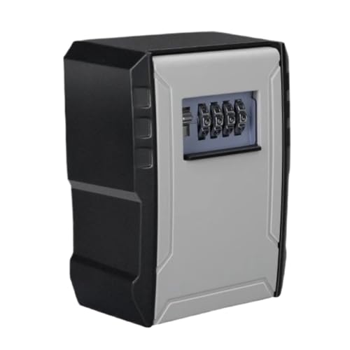 XUWEWI Schlüsselbox Metall Passwort Schlüssel Box Wand Montiert 4 Ziffern Lagerung Wasserdicht Anti Diebstahl Sicher Organizer(Black 2 L) von XUWEWI
