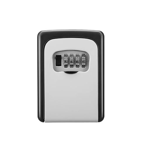 XUWEWI Schlüsselbox Metall Passwort Schlüssel Box Wand Montiert 4 Ziffern Lagerung Wasserdicht Anti Diebstahl Sicher Organizer(Black 3) von XUWEWI